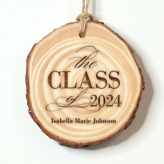 Classic Class of Graduation Real Wood Ornament